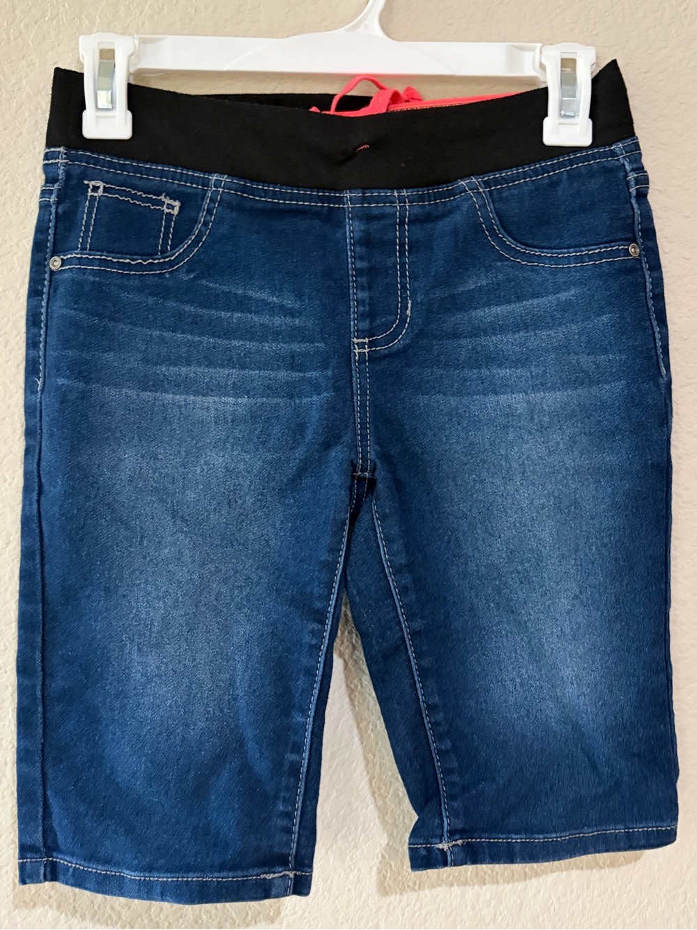 Squeeze Girls Size 14 Denim Bermuda Shorts Stretch Pull On Blue Jean Shorts